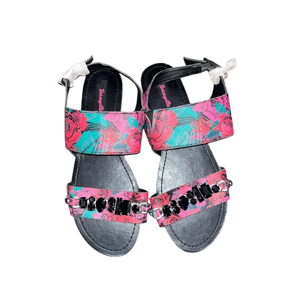 Betsey Johnson Shoes - Besteyville Rose Floral Rhinestone Sandal Size 8